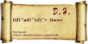 Dömötör Hunor névjegykártya